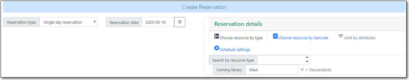 single day reservation