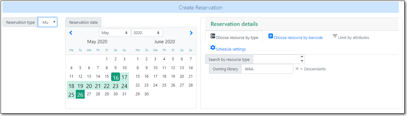 multi day reservation