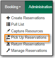 pick up reservations
